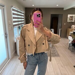 Women's Tan Cropped Jacket